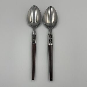 2 QTY Teaspoons EKCO Eterna La Joya MCM Japan Stainless Danish Replacement 6.5in